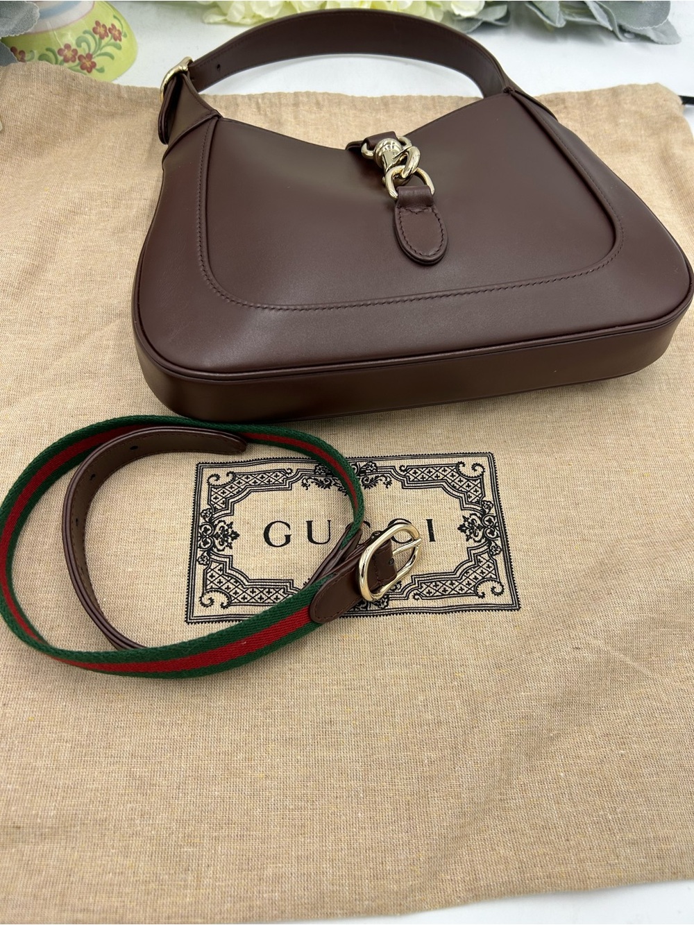 Women's Gucci Jackie 1961 calf skin Leather shoulder Bag made in Italy - Picture 16 of 16